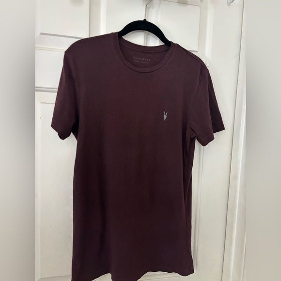 All Saints Men's Dark Maroon Tee - Picture 1 of 3